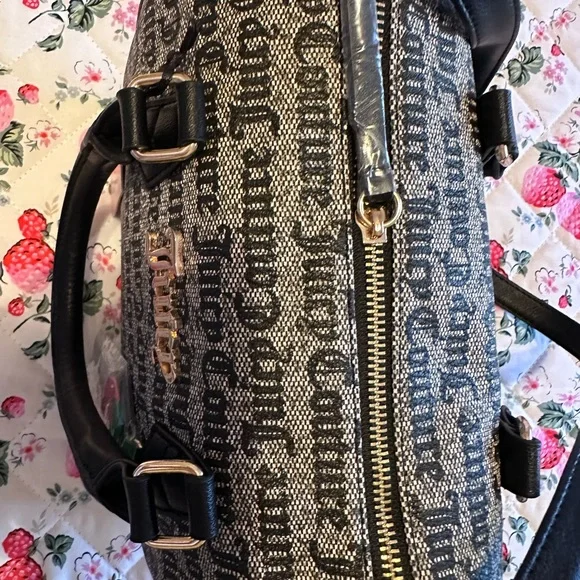 Juicy Couture Black and Gray Satchel with Monogram Print - Picture 4 of 4